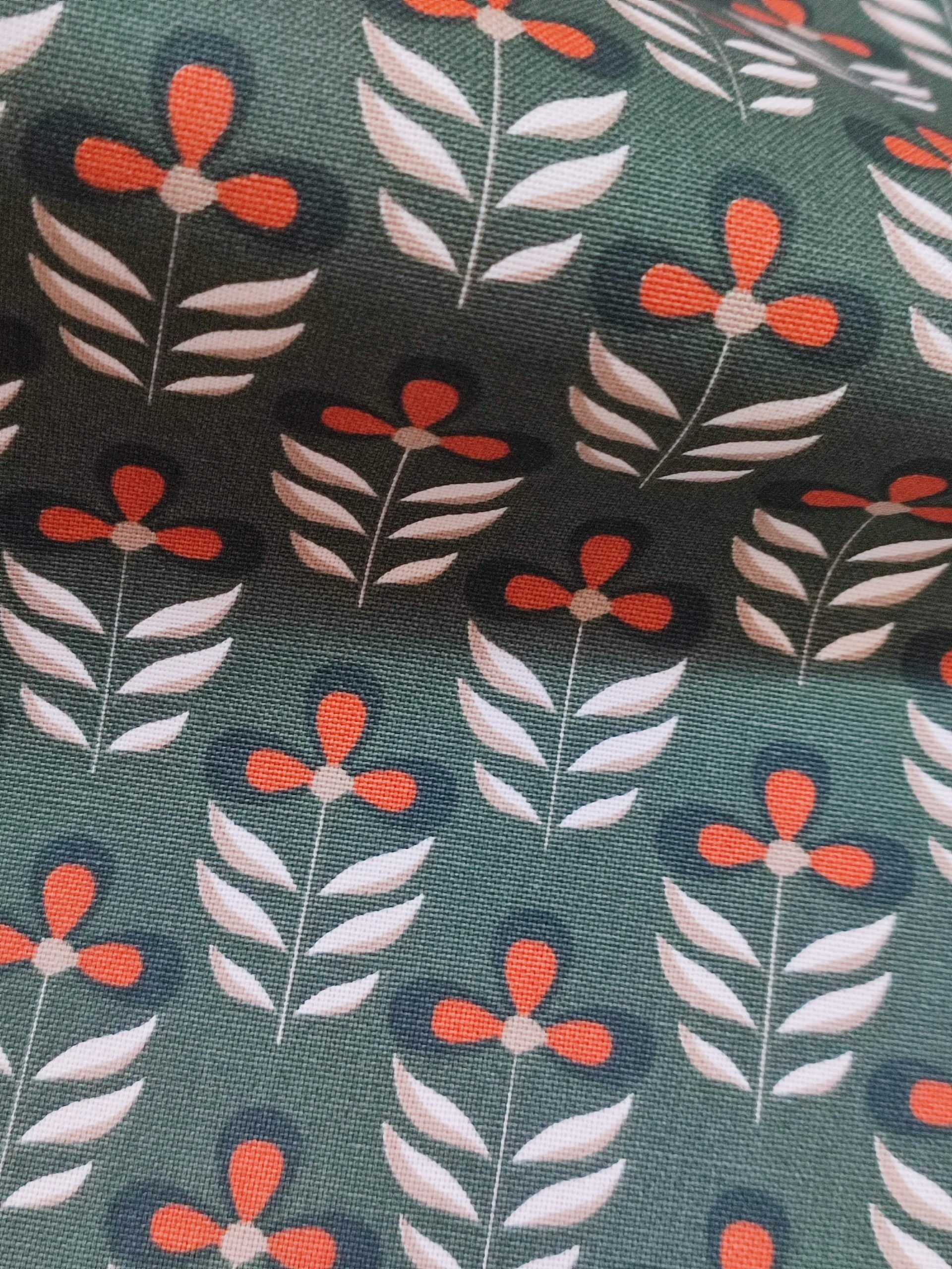 Canvas Half Flowers Verde 2 Canvas Half Flowers Verde - Imagen 2